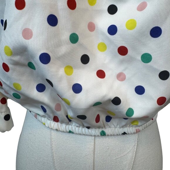 2/$25 ZARA Small Polka Dot Off-Shoulder Multi Colored Crop Top - Picture 7 of 11